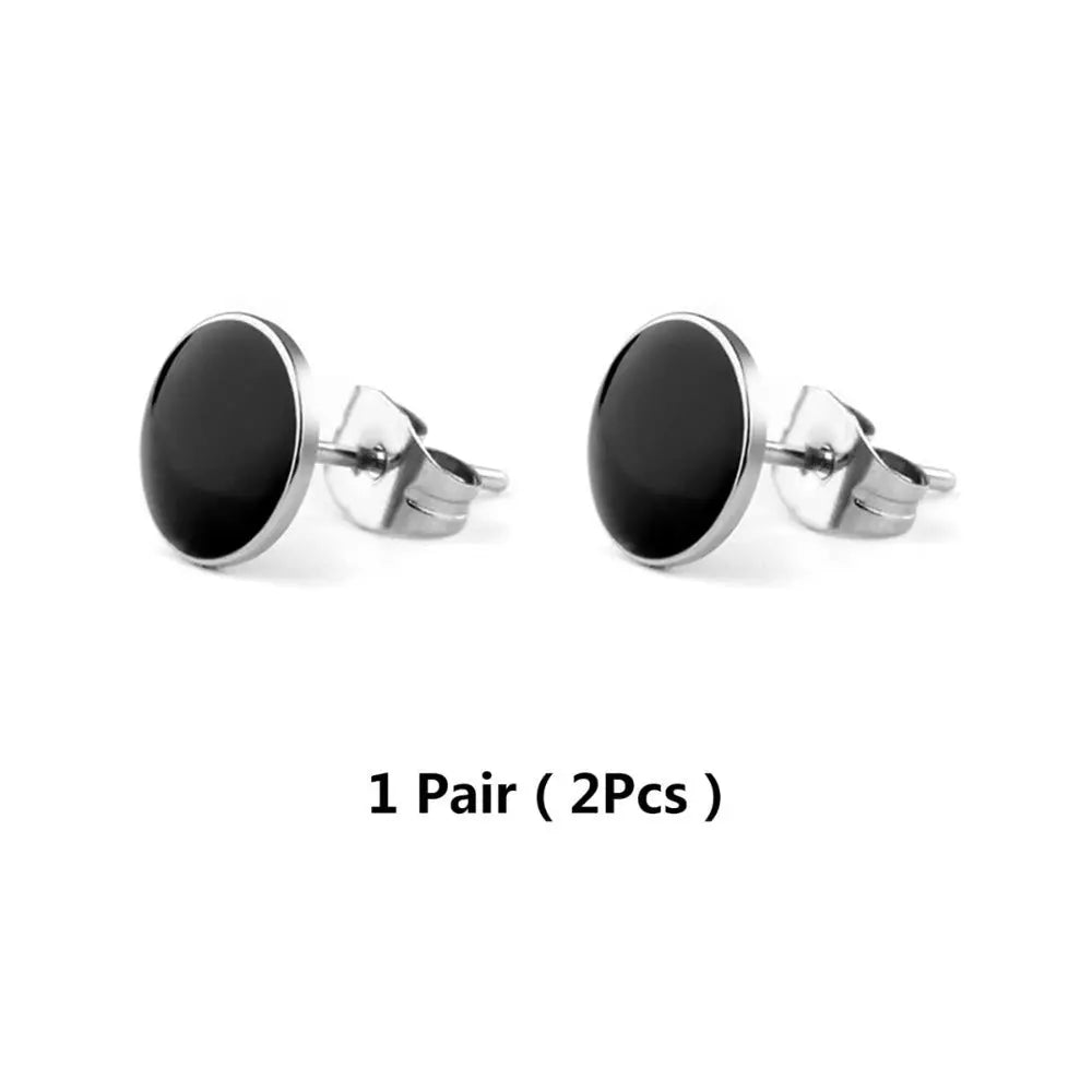 1 Pair Of Pierced Earrings For Men And Women Punk Stainless Steel Earrings Hip Hop Fashion Earrings Party Date Holiday Gifts - Image #2