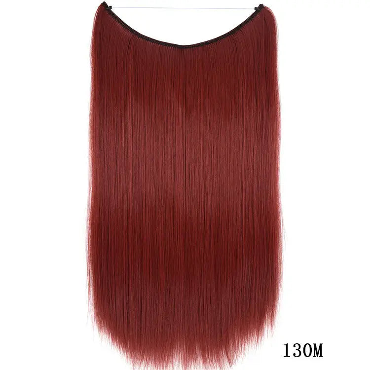 22 inches Invisible Wire No Clips in Hair Extensions Secret Fish Line Hairpieces Silky Straight Synthetic - Image #6