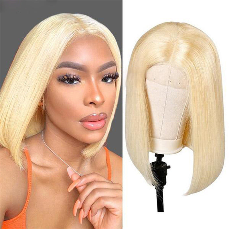 European And American Fashion Women's Short Bobhaircut Wig Chemical Fiber Front Lace Wig Head Cover