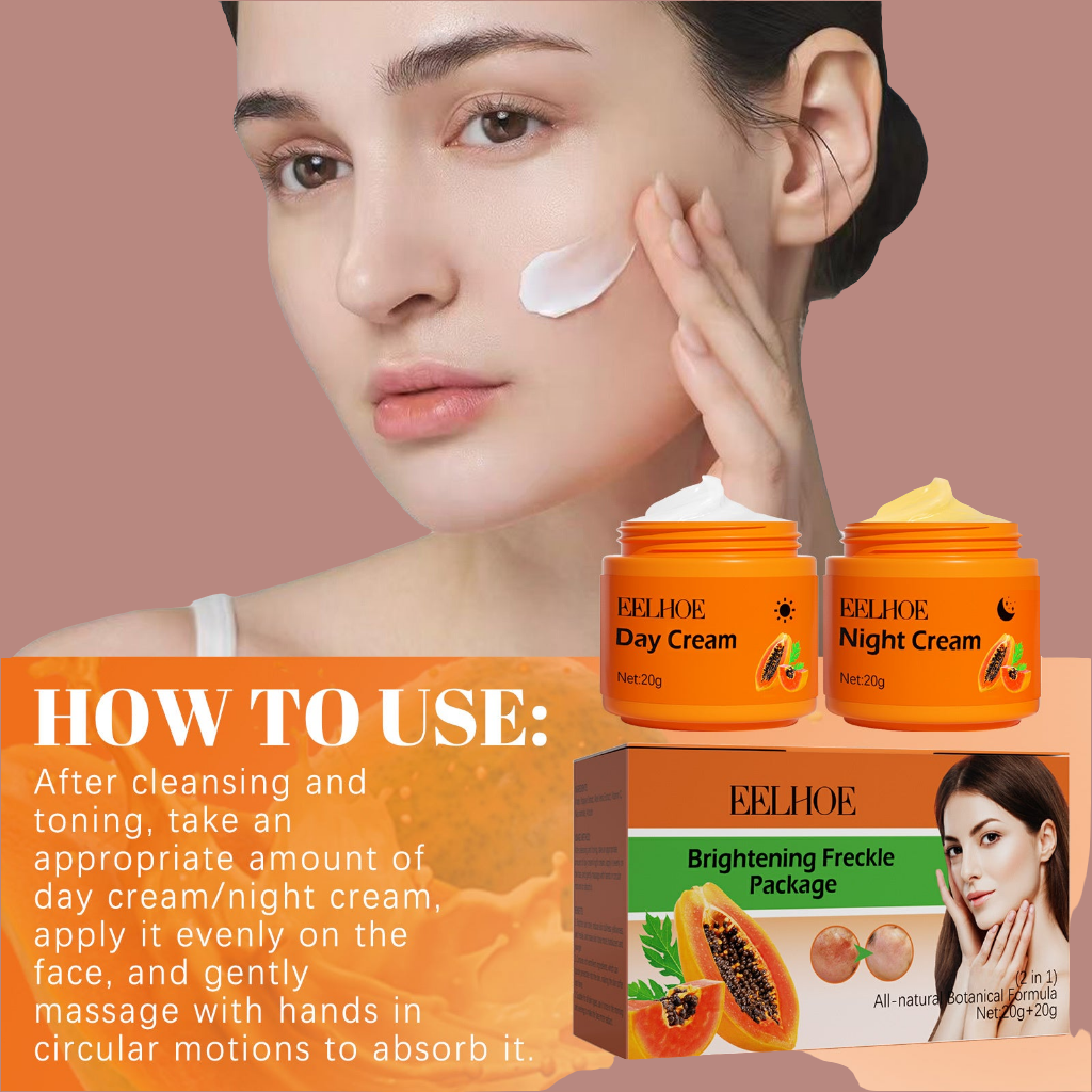 EELHOE Papaya Whitening Freckle Cream For Diminishing Facial Freckles, Dark Spots, And Enhancing Skin Radiance And Hydration For Day And Night Cream