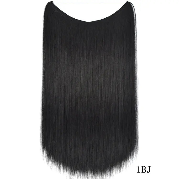 22 inches Invisible Wire No Clips in Hair Extensions Secret Fish Line Hairpieces Silky Straight Synthetic - Image #12