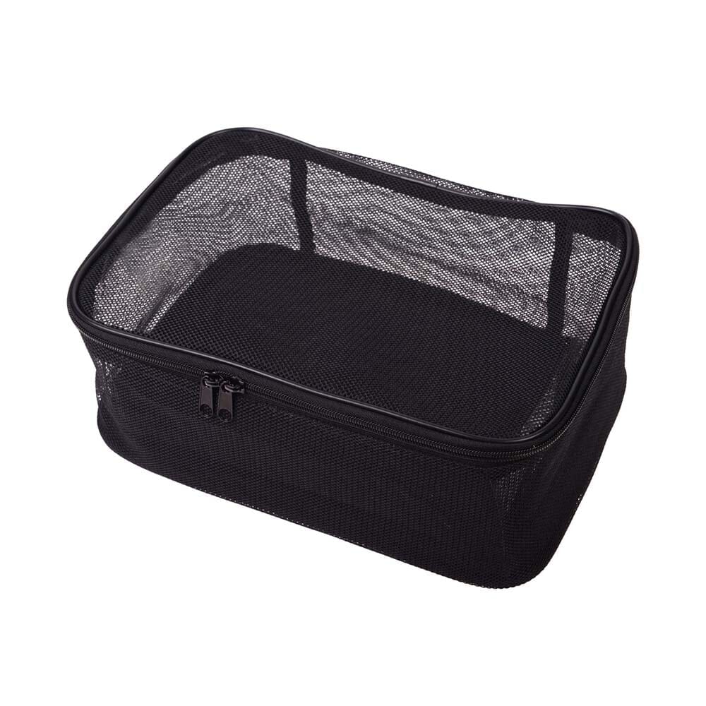 Assorted Size Cosmetics Travel Bag - Black Mesh - 3PC Set-2