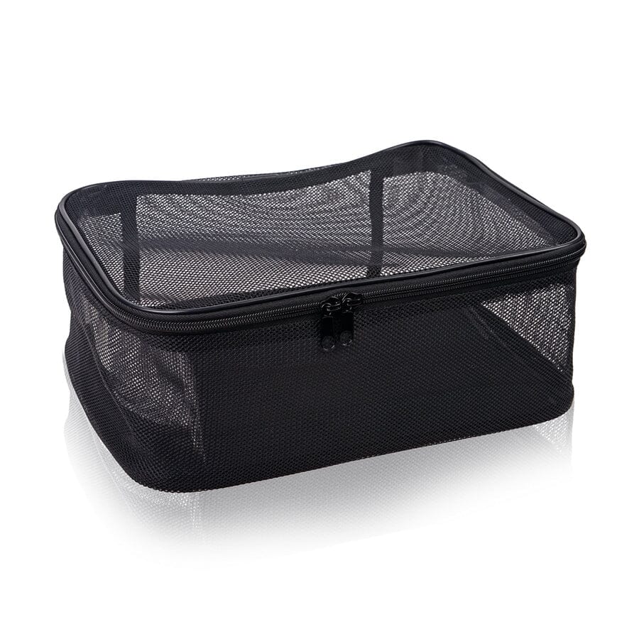 Assorted Size Cosmetics Travel Bag - Black Mesh - 3PC Set-3